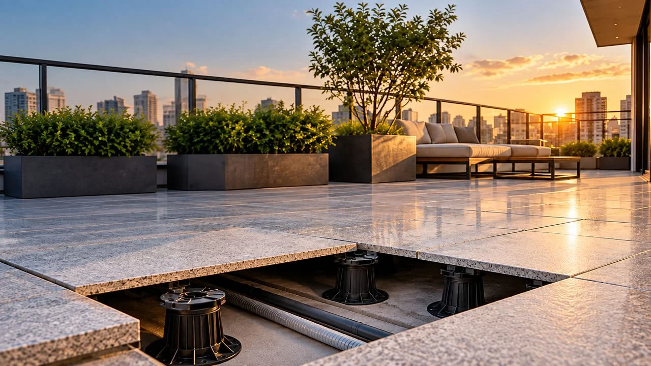 piso elevado para áreas externas